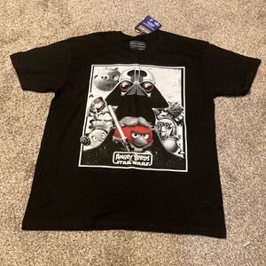 NWT Fifth Sun BLACK Angry Birds Star Wars Tshirt, boys size medium